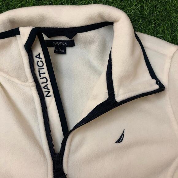 Women’s Cream Nautica Zip Up Fleece Jacket - Picture 3 of 5